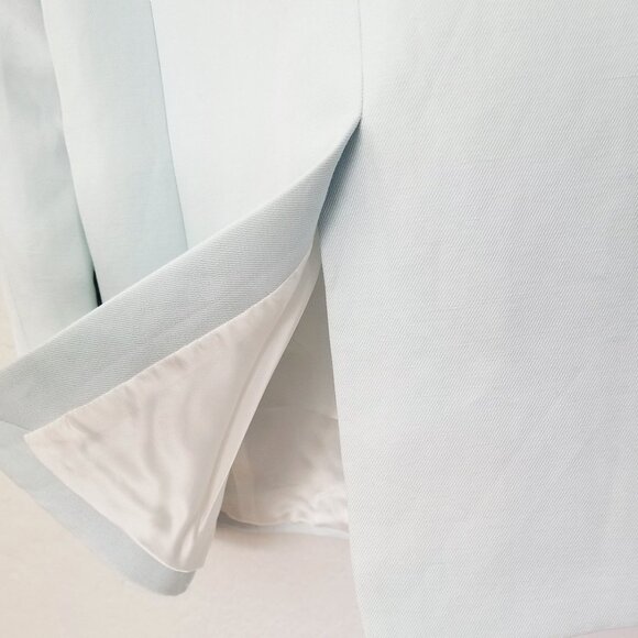 MAJE Paris Vizane Linen Blend Twill Blazer US M 38 Light Sky Blue Designer $385 - Picture 11 of 16